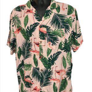 Old Navy Men's Large Island Style Soft Button Down Casual Short Sleeve Shirt